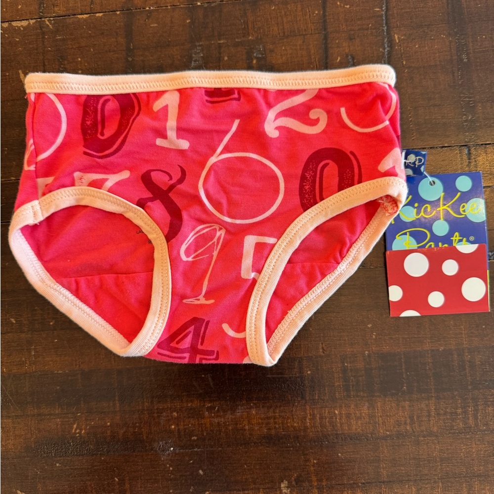 NWT Size 2T - 3T Kickee Pants Underwear Pink Taffy Math